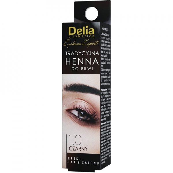 Delia Cosmetics Henna do brwi 1.0 Czarna  1szt