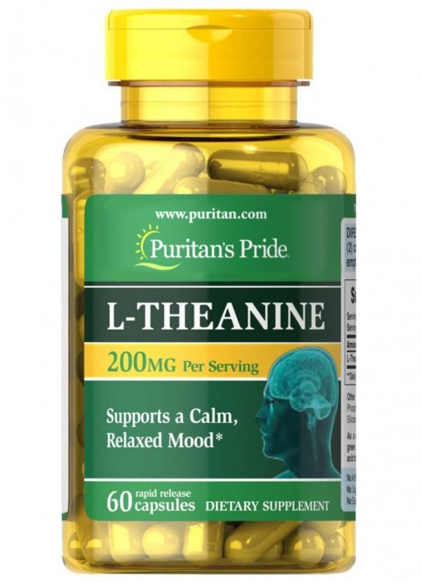 L-Teanina 200 mg (L-theanine), Puritan'sa Pride, 60 kapsułek