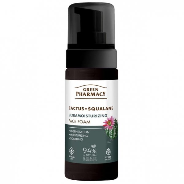 GREEN PHARMACY Kaktus + Skwalan Ultranawilżająca Pianka do mycia twarzy 150 ml