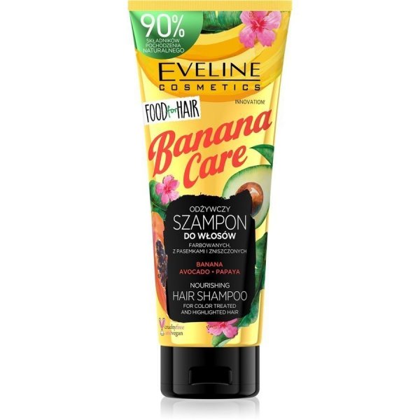 Eveline Food for Hair Banana Care Szampon do włosów farbowanych - ochrona koloru i odżywienie 250ml