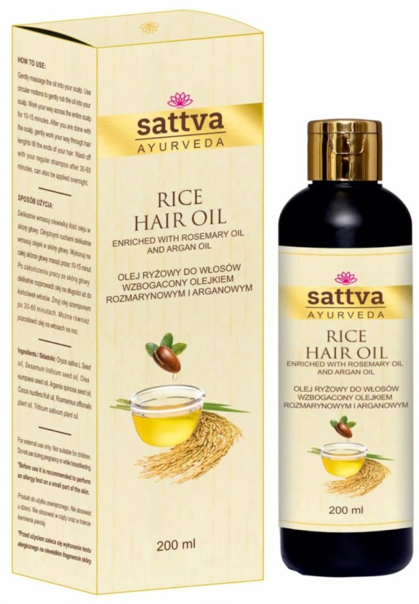 Olejek do włosów z sfermentowanego ryżu, SATTVA, 200 ml