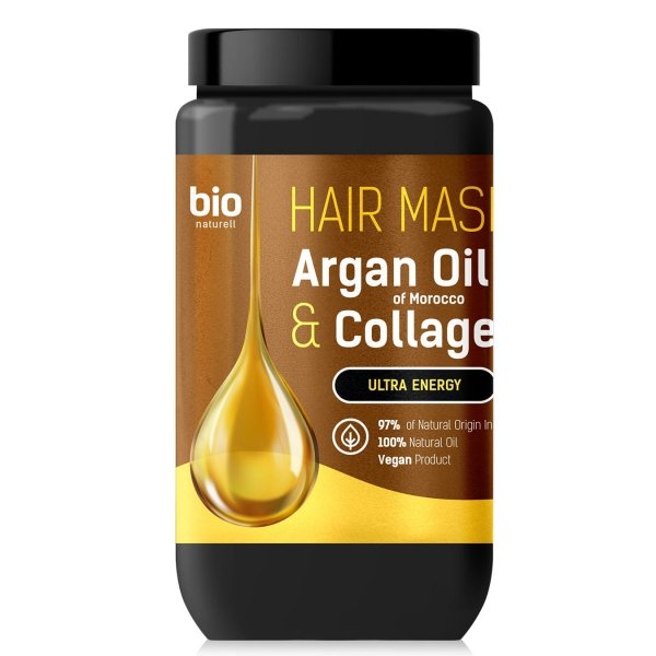 Maska do włosów Olej arganowy z Maroka i Kolagen, Bio Naturell, 946ml