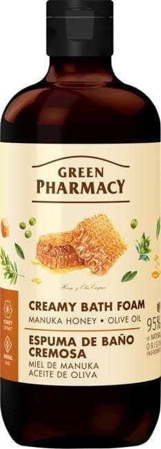 GREEN PHARMACY Kremowa pianka do kąpieli Miód manuka + Oliwa z oliwek 500 ml