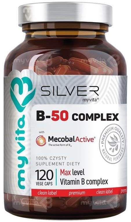 Витамин B-50 B-комплекс, Капсулы, MyVita SILVER PURE