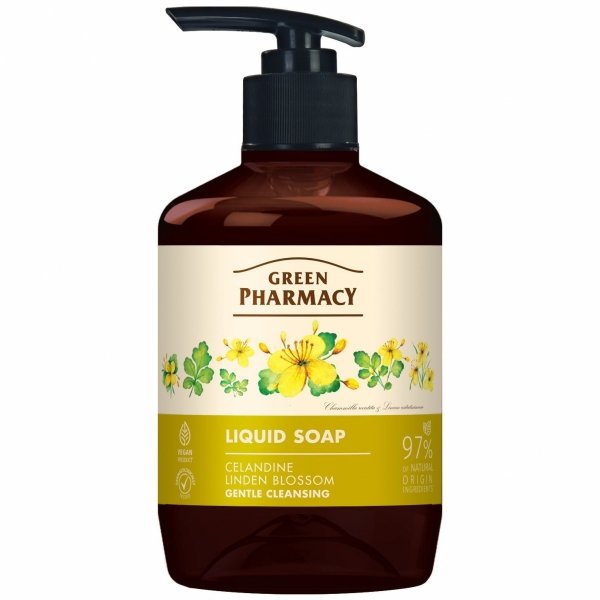 GREEN PHARMACY Mydło w płynie Jaskółcze ziele + Lipa 460 ml