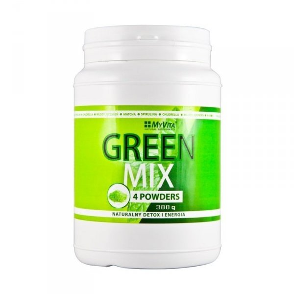 Green Mix 4W1 Spirulina Chlorella Młody Jęczmień Matcha MYVITA