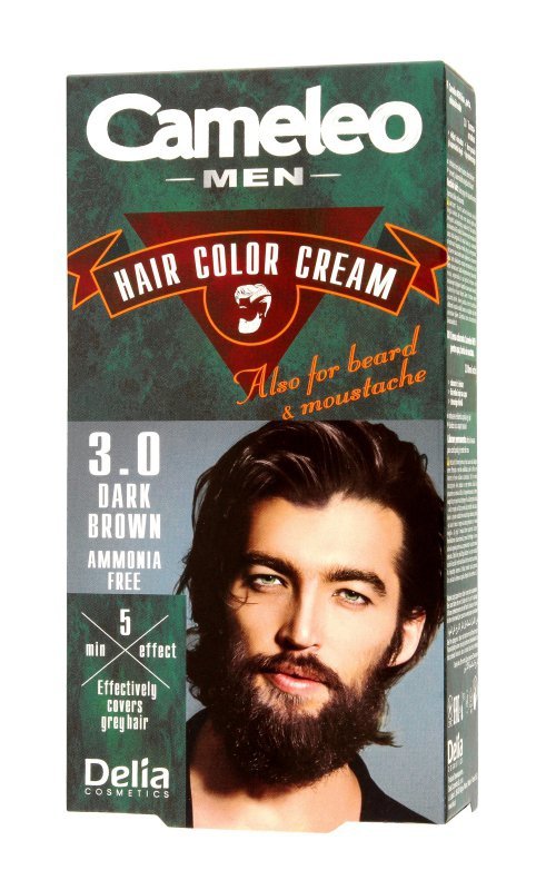 DELIA COSMETICS CAMELEO MEN Krem koloryzujący do włosów, brody i wąsów 3.0 Dark Brown