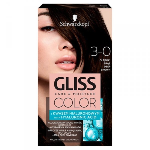 Schwarzkopf Gliss Color Krem koloryzujący nr 3-0 Głęboki Brąz 1op.