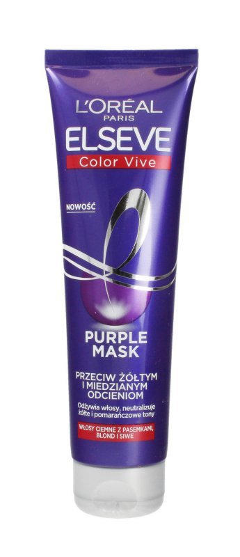LOREAL ELSEVE Color-Vive Purple Maska do włosów przeciw żółtym i miedzianym odcieniom 150 ml