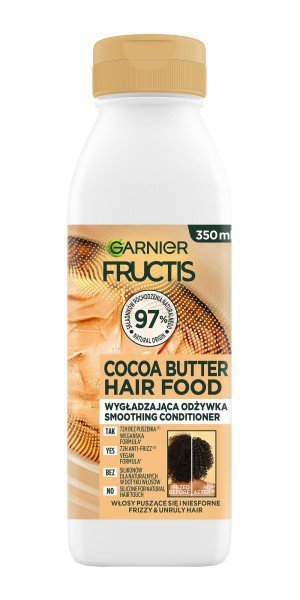 Fructis Hair Food Odżywka do włosów wygładzająca Cocoa Butter - do włosów puszących się i niesfornych 350ml