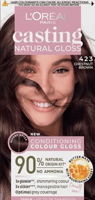 LOREAL Casting Natural Gloss Krem koloryzujący nr 423 Chestnut Brown 1op.