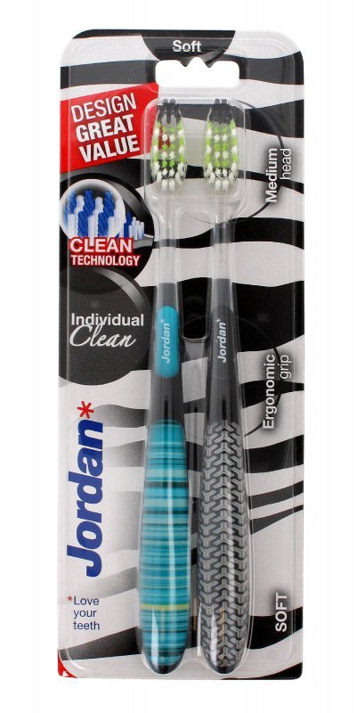 Jordan Szczoteczka do zębów DUO Individual Clean Soft - mix kolorów  1 op-2szt