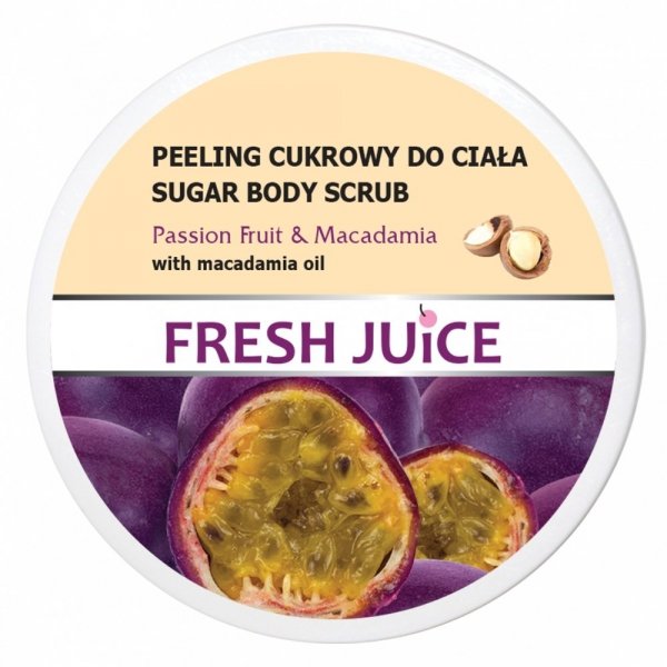 Маракуйя и макадамия Сахарный скраб для тела, Fresh Juice