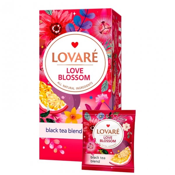 Czarna herbata z aromatem marakui i mango Love Blossom, Lovare, 24x2g
