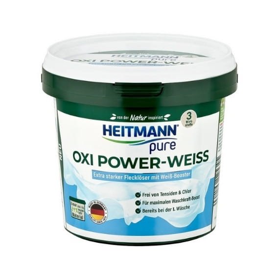Odplamiacz do białych tekstyliów, Heitmann, Pure Oxi Biel, 500g