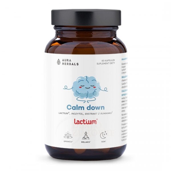 Calm Down, Lactium®, Aura Herbals, 60 kapsułek