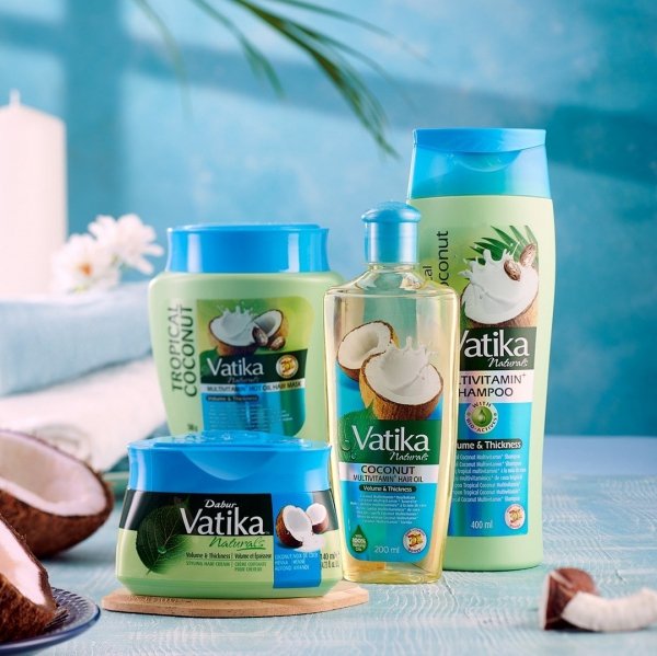 Шампунь для Объема Тропический Кокос Vatika Dabur, 400мл