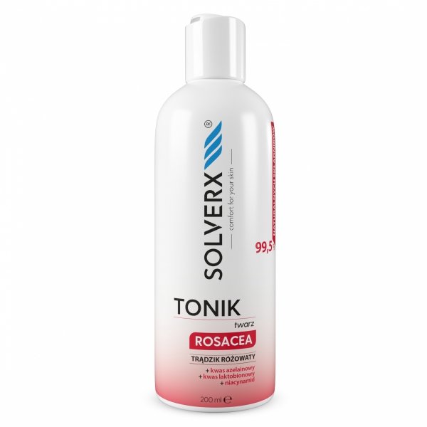 SOLVERX Rosacea Tonik do twarzy do cery z trądzikiem różowatym 200 ml