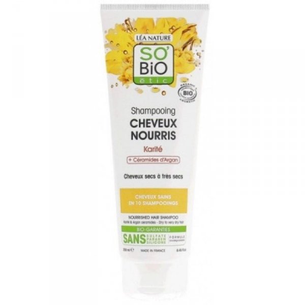 Szampon odżywczy do włosów suchych i bardzo suchych, Masło Shea i Olej Jojoba, SO'BiO étic