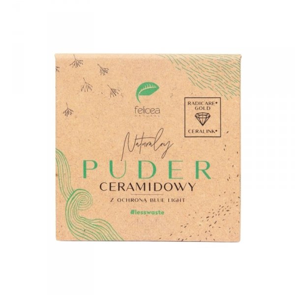 Naturalny Puder Ceramidowy, z ochroną Blue Light, Felicea - 625 medium