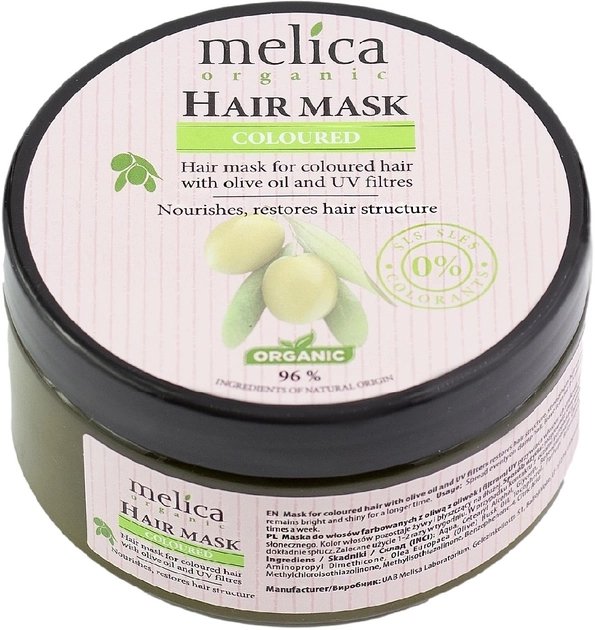 Maska do Włosów Farbowanych z Oliwą z Oliwek, Melica Organic, 350ml