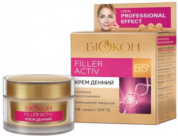 Przeciwzmarszczkowy Krem do Twarzy na Dzień Professional Effect Filler Activ 55+ Biokon