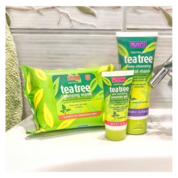 Beauty  Formulas Tea Tree Chusteczki oczyszczające od twarzy  1op.-30szt