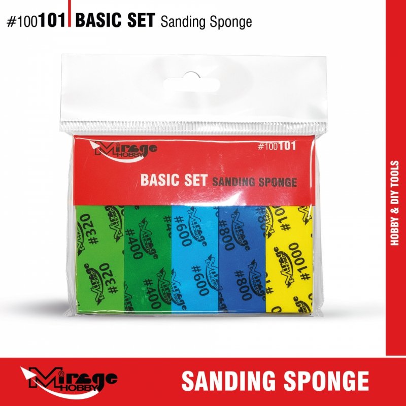 MIRAGE 100101 BASIC SET SANDING SPONGE 10pcs [#320-#1000] (gąbki do szlifowania)