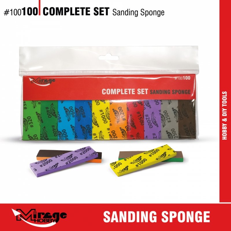 MIRAGE 100100 COMPLETE SET SANDING SPONGE 20pcs [#320-#3000] (gąbki do szlifowania) 