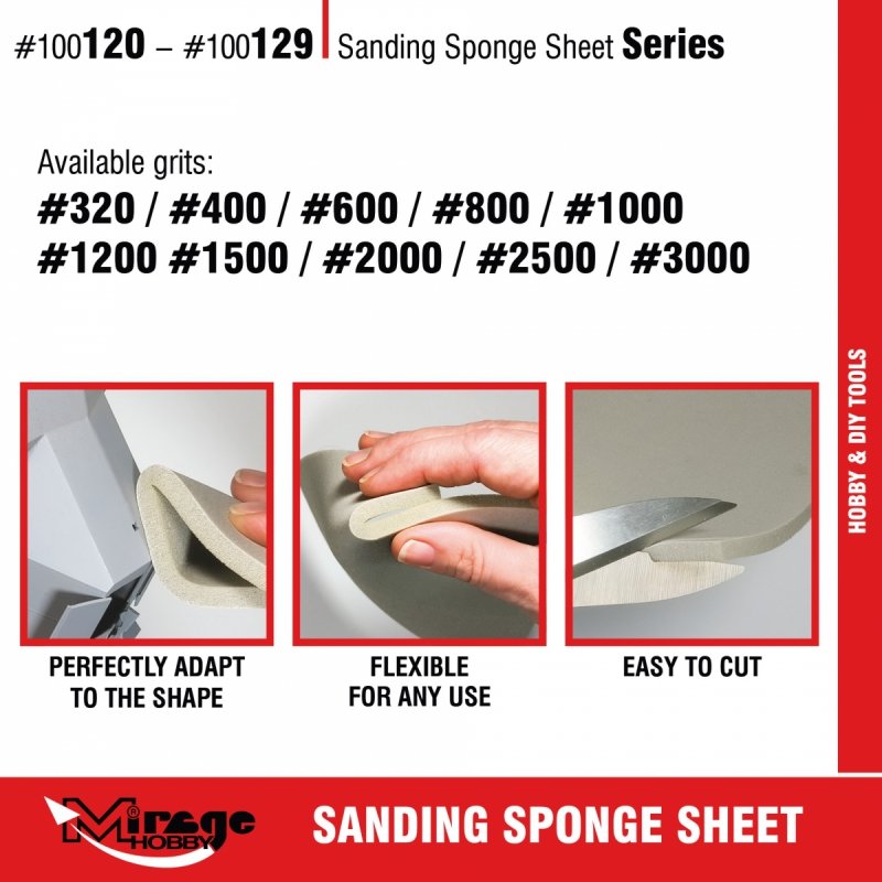  MIRAGE 100120 SANDING SPONGE SHEET #320 (gąbka ścierna) 