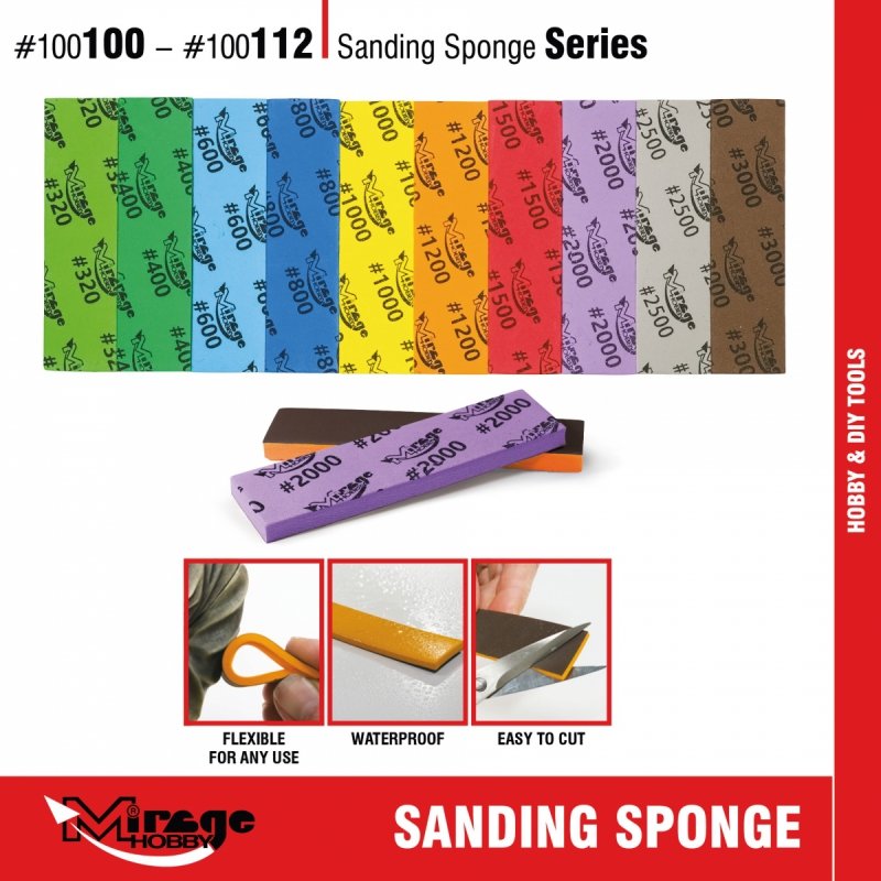 MIRAGE 100100 COMPLETE SET SANDING SPONGE 20pcs [#320-#3000] (gąbki do szlifowania) 