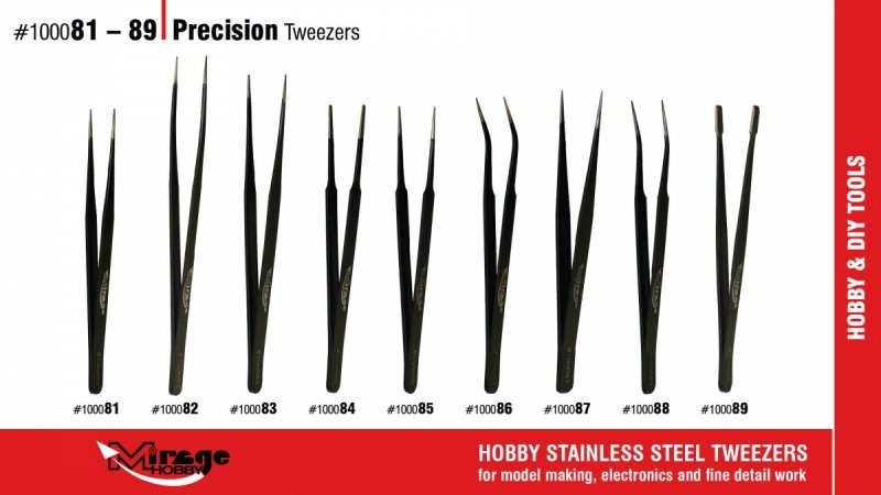 MIRAGE 100089 PĘSETA FLAT BLUNT PRECISION TWEEZER 12cm 