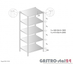 Regał magazynowy DM 3320 szerokość: 400 mm, wysokość: 1800 mm (600x400x1800)