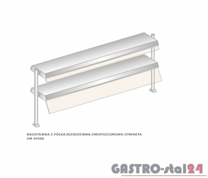 Nadstawka z półką nierdzewną dwupoziomowa DM 94586 O-E  1325x417x770