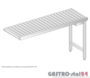 Stół wyładowczy rolkowy do zmywarek DM 3277  szerokość: 634 mm  (600x634x850)