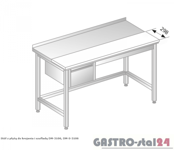Stół z płytą do krojenia i szufladą DM 3106 szerokość: 700 mm (1000x700x850)