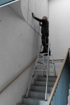 Teleskopowa drabina na schody wolnostojąca dwustronna  KRAUSE  2x5 stopni  134875