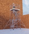 Rusztowanie  TOP SYSTEM ZE SCHODAMI  6,40m wieża jezdna o wymiarach  135 x 180 cm   Faraone  G1-54