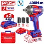 Zakrętarka akumulatorowa 285Nm EMTOP ECIRL2028E 20V 2x2.0Ah P20S