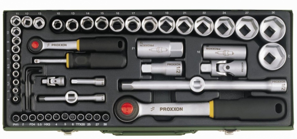 Zestaw narzędziowy Proxxon 1/2 i 1/4 55 części 23040