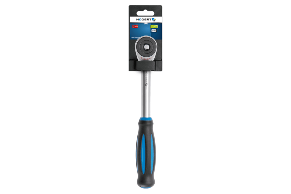 Grzechotka Hogert HT1R372 z obrotową rękojeścią 1/2"  60 zębów  CrMo