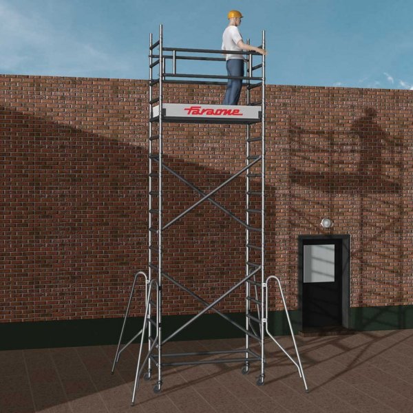 Rusztowanie  TOP FLEX 6,08m wieża jezdna o wymiarach 75 x 160 cm   Faraone  S160XS-54