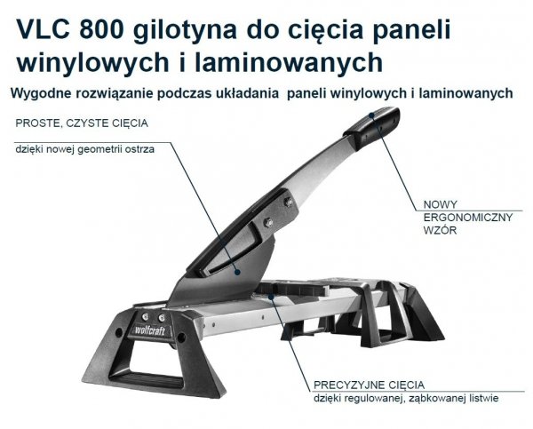 Gilotyna do cięcia paneli winylowych i laminowanych WOLFCRAFT VLC 800 6939000