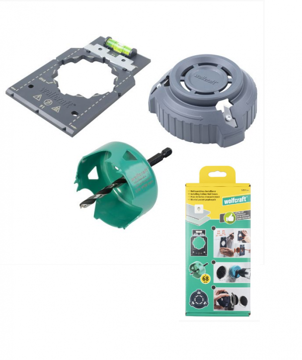 Zestaw do montażu puszek elektrycznych w suchej zabudowie Wolfcraft 5897000 
