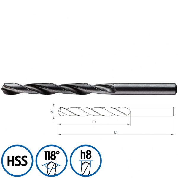Wiertło do metalu HSS NWKa Baildon d=12,30 L1=151 L2=101 00112302