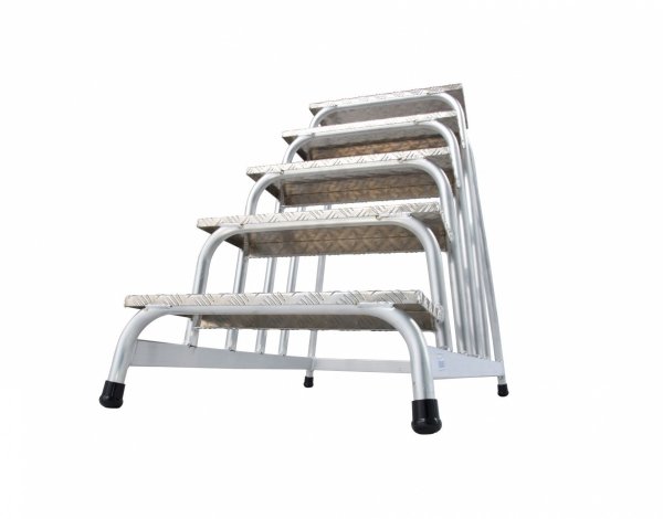 Aluminiowe schodki montażowe z antypoślizgowymi stopniami  Krause STABILO  5 stopni  805058