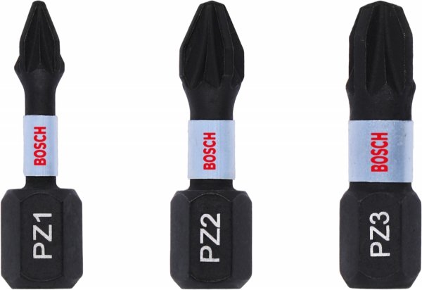 Zestaw bitów udarowych Bosch Impact Control 25 mm PZ1 / PZ2 / PZ3