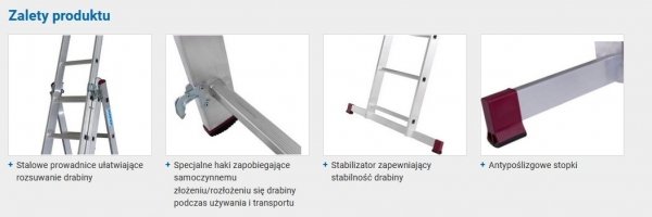 Drabina wielofunkcyjna Krause CORDA 3x6 szczebli  030368 