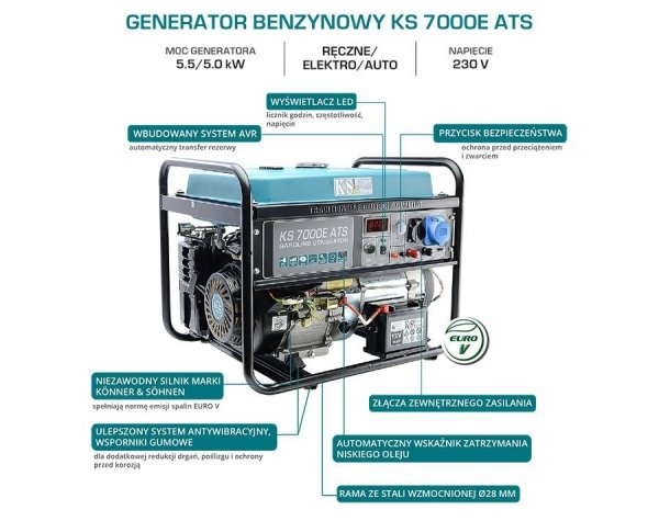 Agregat prądotwórczy KS7000E ATS 5,5kW 