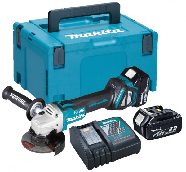 Akumulatorowa szlifierka kątowa z regulacją obrotów Makita DGA513RTJ 125mm 18V Li-Ion 2x5.0Ah